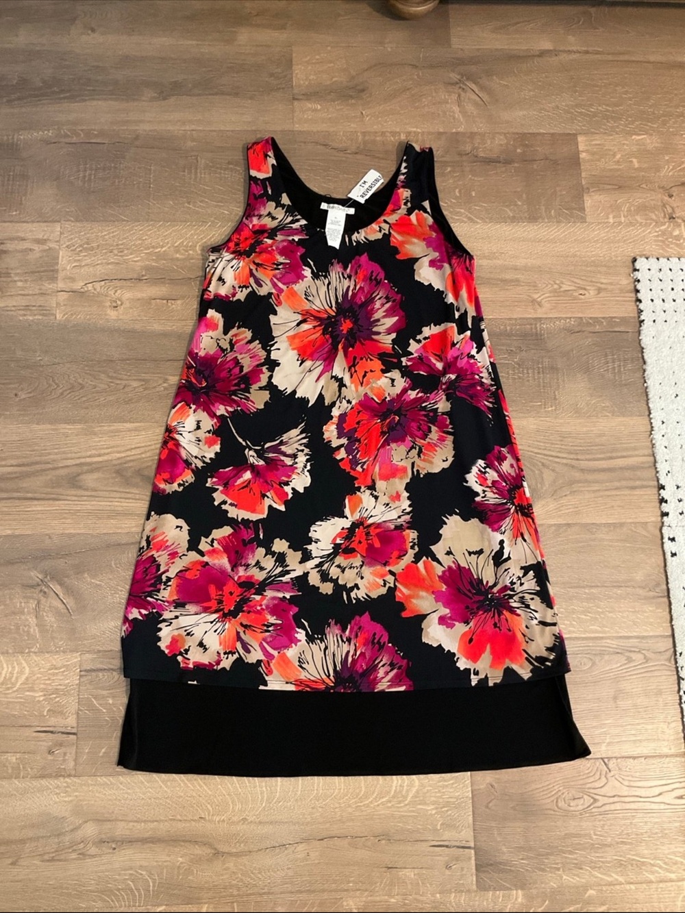 Travel Smith sleeveless reversible floral / black dress, XL, NWT! - Picture 2 of 7